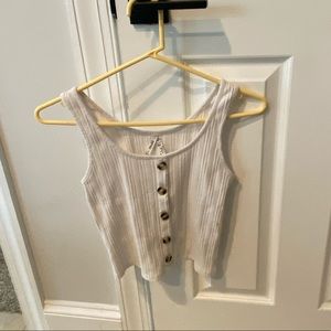 White tank top with buttons